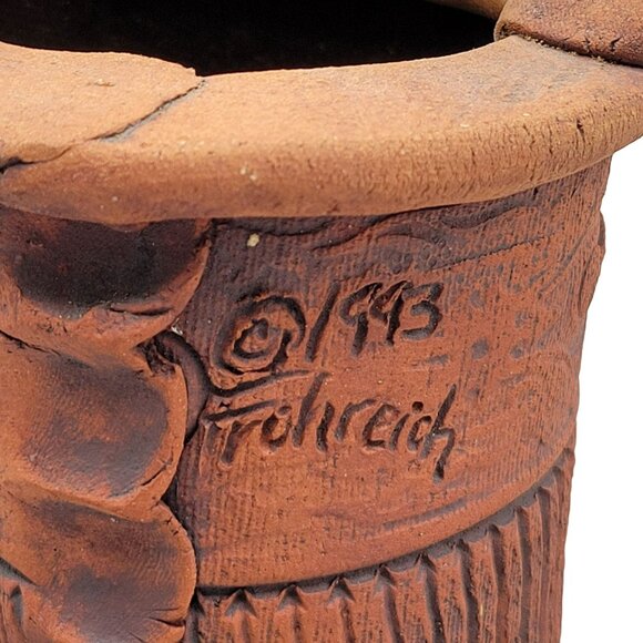 Frohreich Barn Buckets Pottery Terracotta Hand Built Planter Keyholes Locks - Picture 5 of 7